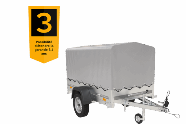Remorque 750 kg 200 x 125 avec bâche dôme et arceau Garden Trailer 201 KIPP