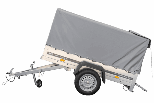 Remorque automobile Garden Trailer 200 KIPP 200 x 106 cm avec bâche haute, arceau et roue jockey PTAC 500 kg