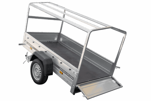 Remorque automobile Garden Trailer 200 KIPP 200 x 106 cm avec bâche haute, arceau et roue jockey PTAC 500 kg – Image 5
