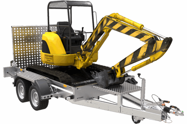 Remorque de chantier pour le transport d’une mini pelle – UNITRAILER STARK 3 260 – Image 6