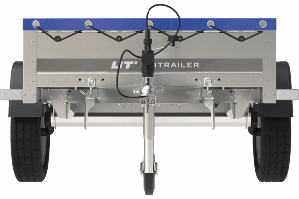 Remorque Garden Trailer 200 Kipp avec roue jockey et bâche plate bleue – Image 3