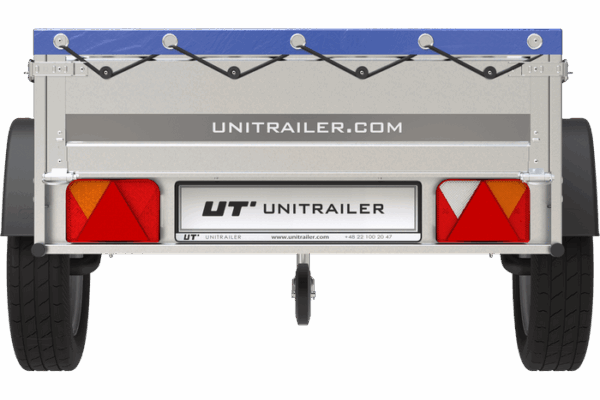 Remorque Garden Trailer 200 Kipp avec roue jockey et bâche plate bleue – Image 4