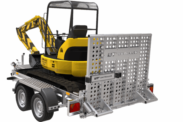 Remorque de chantier pour le transport d’une mini pelle – UNITRAILER STARK 3 260