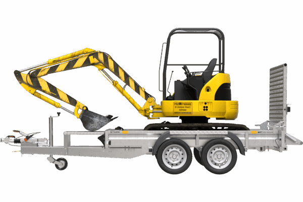 Remorque de chantier pour le transport d’une mini pelle – UNITRAILER STARK 3 260 – Image 3