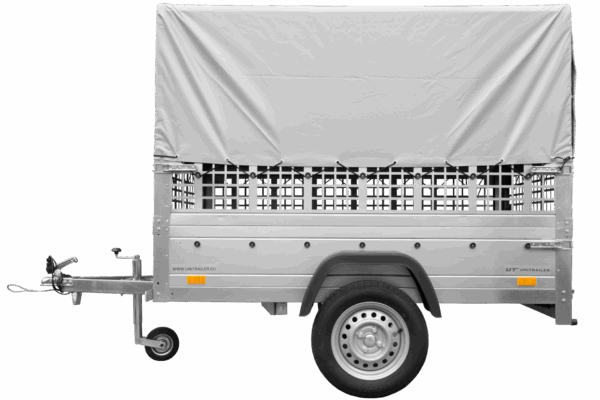 Remorque tôle Garden Trailer 200 KIPP 200×106 cm [avec rehausses grillagées, bâche haute et arceau