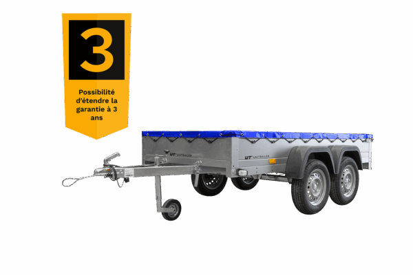 unitrailer 264/2 kipp avec roue jockey, tiges de support et bâche plate bleue – Image 13