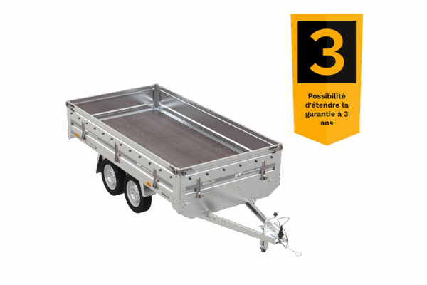 Remorque 2 essieux 304×153 UNITRAILER SOLID 300/2 PTAC 750 kg